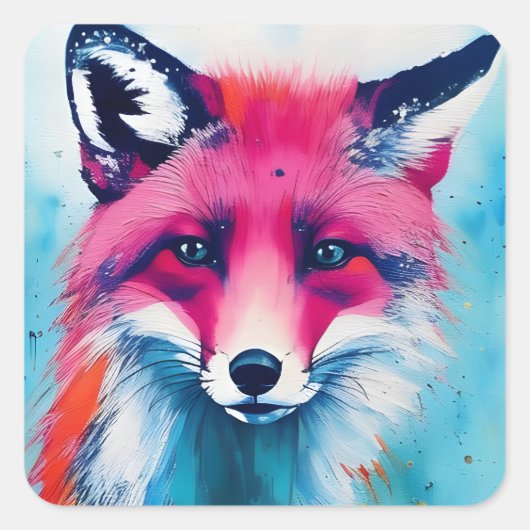 Red Fox Vierkante Sticker (Voorkant)