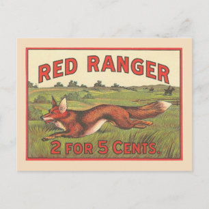 Red Fox-vintage Briefkaart