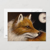 RED FOX - VOLLEDIG MOON-BRIEFKAART BRIEFKAART (Voorkant / Achterkant)