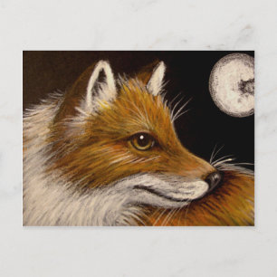 RED FOX - VOLLEDIG MOON-BRIEFKAART BRIEFKAART