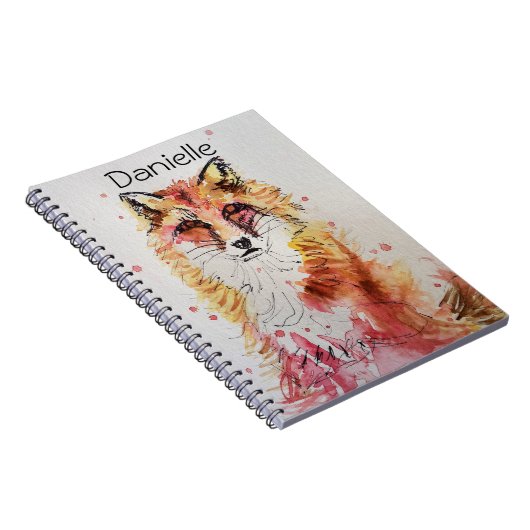 Red Fox vossen cute Meisjes naam Notitieboek (Rechterzijde)