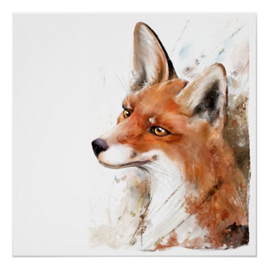 Red Fox Wall Art Perfect Poster (Voorkant)