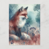 Red Fox Watercolor Briefkaart (Voorkant)