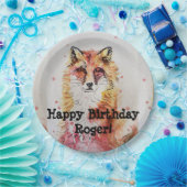 Red Fox Waterverf Birthday Boy Party Paper Bord (Feest)
