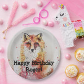 Red Fox Waterverf Birthday Boy Party Paper Bord (Feest)
