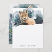 Red Fox Waterverf landschap Notitiekaartje (Voorkant / Achterkant)