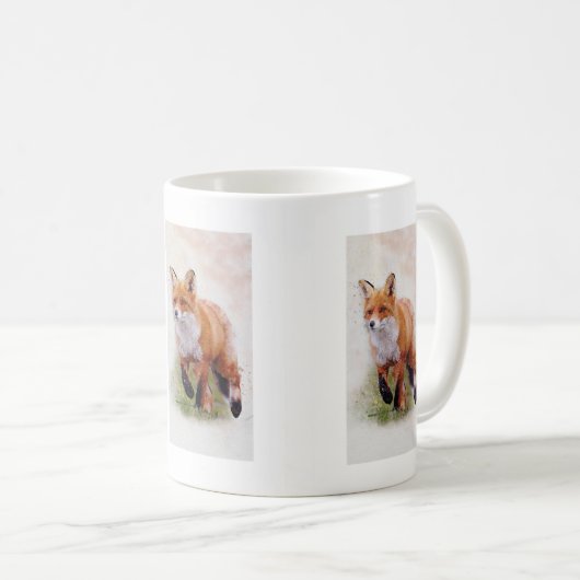 Red fox waterverf mok (Voorkant rechts)