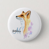 Red Fox Waterverf op maat Ronde Button 5,7 Cm (Voorkant)