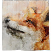 Red Fox Waterverf Portret 01 Douchegordijn (Voorkant)