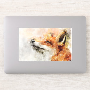 Red Fox Waterverf Portret 01 Sticker