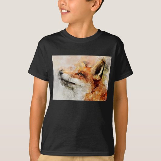Red Fox Waterverf Portret 01 T-shirt (Voorkant)