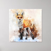 Red Fox Waterverf Portret 02 Canvas Afdruk (Voorkant)