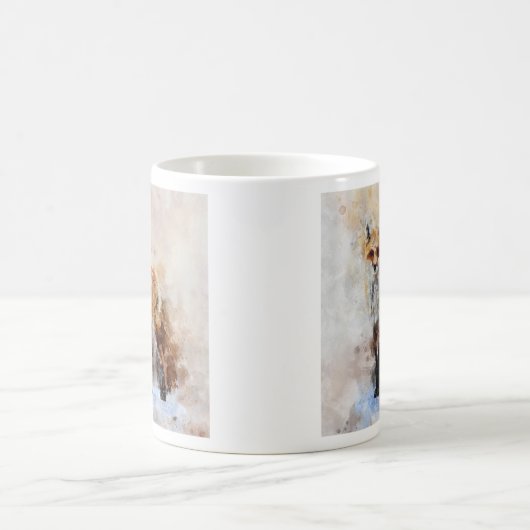 Red Fox Waterverf Portret 02 Koffiemok (Center)