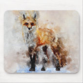 Red Fox Waterverf Portret 02 Muismat (Voorkant)
