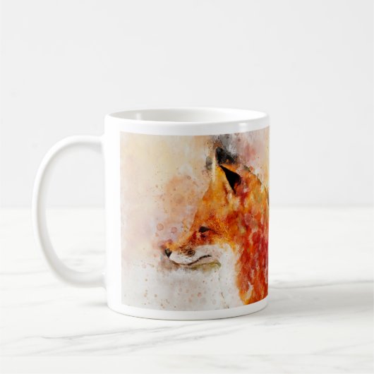 Red Fox Waterverf Portret 03 Koffiemok (Links)