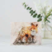 Red Fox Waterverf Portret 04 Briefkaart (Staand voorkant)