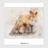 Red Fox Waterverf Portret 04 Sticker (Vel)