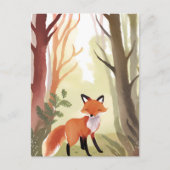 Red Fox | Waterverf van bosdieren Briefkaart (Voorkant)