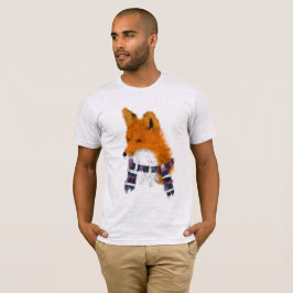 Red Fox Wearing Winter Scarf Art T-shirt