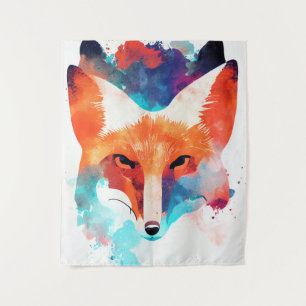 Red Fox Wild Natuur Dierlijke Kleur Kunst Schilder Wandkleed