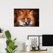 Red Fox Wild Woodland Animal Poster (Thuiskantoor)