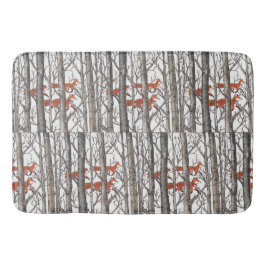 Red Fox Winter Gray Bossen Bath Mat Neutral Tones