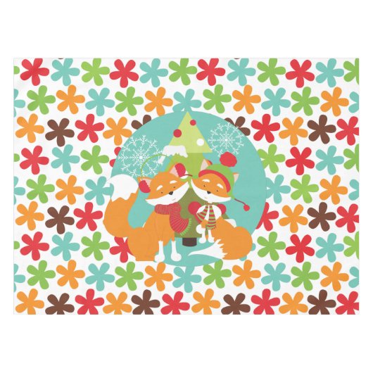 Red Fox Winter Vakantie Tafelkleed (Voorkant (Horizontaal))