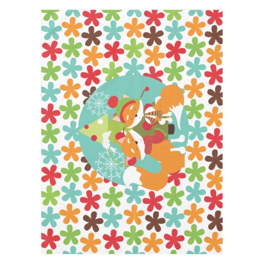 Red Fox Winter Vakantie Tafelkleed (Voorkant)