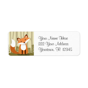 Red Fox Woodland Natuur design adress label