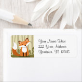 Red Fox Woodland Natuur ontwerpt adreslabel Etiket (Insitu)