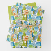 Red Fox Woodland Wildlife Pattern Inpakpapier Vel (In situ)