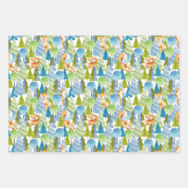 Red Fox Woodland Wildlife Pattern Inpakpapier Vel