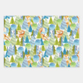 Red Fox Woodland Wildlife Pattern Inpakpapier Vel (Voorkant)