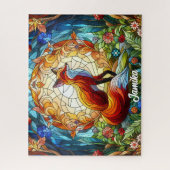 Red Fox, zonsondergang en bomen Legpuzzel (Verticaal)