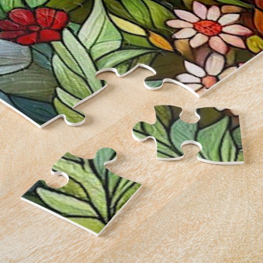 Red Fox, zonsondergang en bomen Legpuzzel (Zijkant)