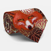 RED FOXES AMONG BLACK WHITE LEAVES AND FOLIAGE STROPDAS (Opgerold)