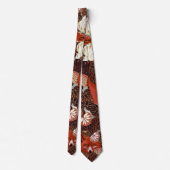 RED FOXES AMONG BLACK WHITE LEAVES AND FOLIAGE STROPDAS (Achterkant)