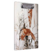 Red Foxes in Snow at Winter (by Wilhelm Kuhnert) Klembord (Rechts)
