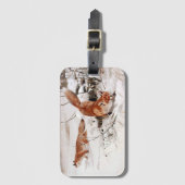 Red Foxes in the Winter Snow (by Wilhelm Kuhnert) Bagagelabel (Voorkant (verticaal))