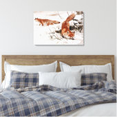 Red Foxes in the Winter Snow (by Wilhelm Kuhnert) Canvas Afdruk (Insitu (Slaapkamer))