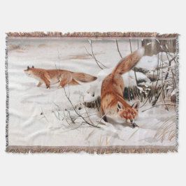 Red Foxes in the Winter Snow (by Wilhelm Kuhnert) Deken