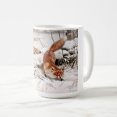 Red Foxes in the Winter Snow (by Wilhelm Kuhnert) Koffiemok (Voorkant rechts)