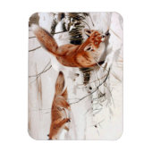 Red Foxes in the Winter Snow (by Wilhelm Kuhnert) Magneet (Verticaal)