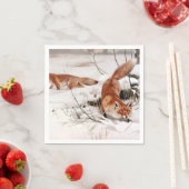 Red Foxes in the Winter Snow (by Wilhelm Kuhnert) Servet (Insitu)