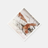 Red Foxes in the Winter Snow (by Wilhelm Kuhnert) Servet (Hoek)