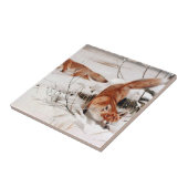 Red Foxes in the Winter Snow (by Wilhelm Kuhnert) Tegeltje (Zijkant)