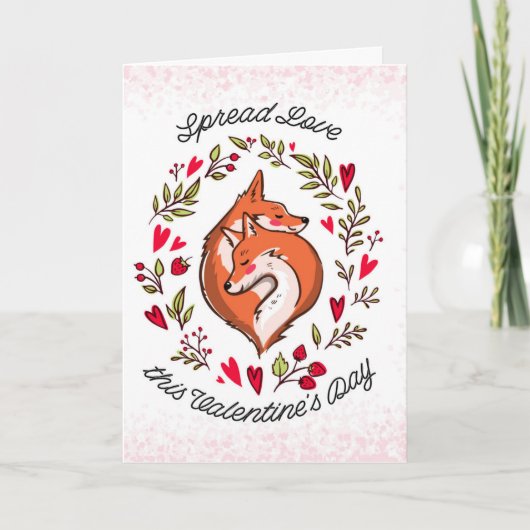 Red Foxes Valentijn Love Kaart (Voorkant)