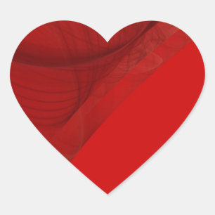 Red Fractal Background Heart Sticker