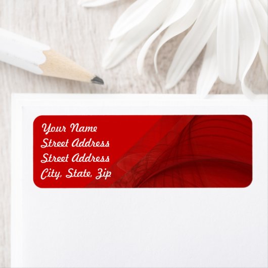 Red Fractal Background Return Address Sticker (Insitu)