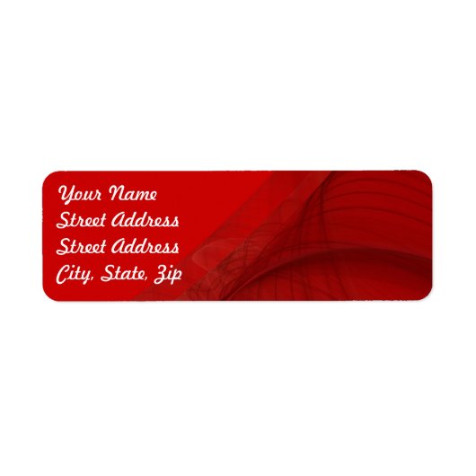 Red Fractal Background Return Address Sticker (Voorkant)